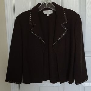 St. JOHN knitted cropped jacket with 3/4 sleeves